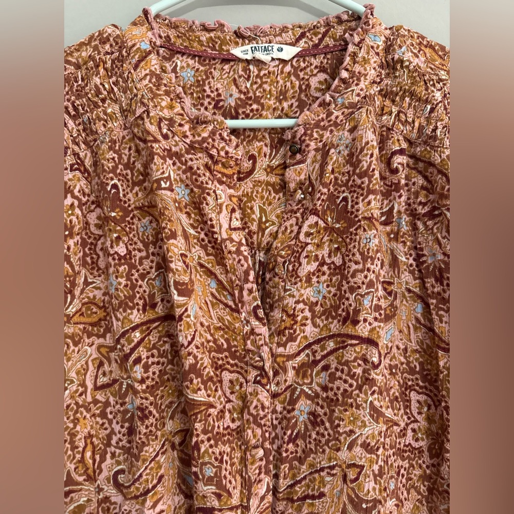 Fat Face Evelyn Wild Paisley Blouse Pink XL - Picture 5 of 8